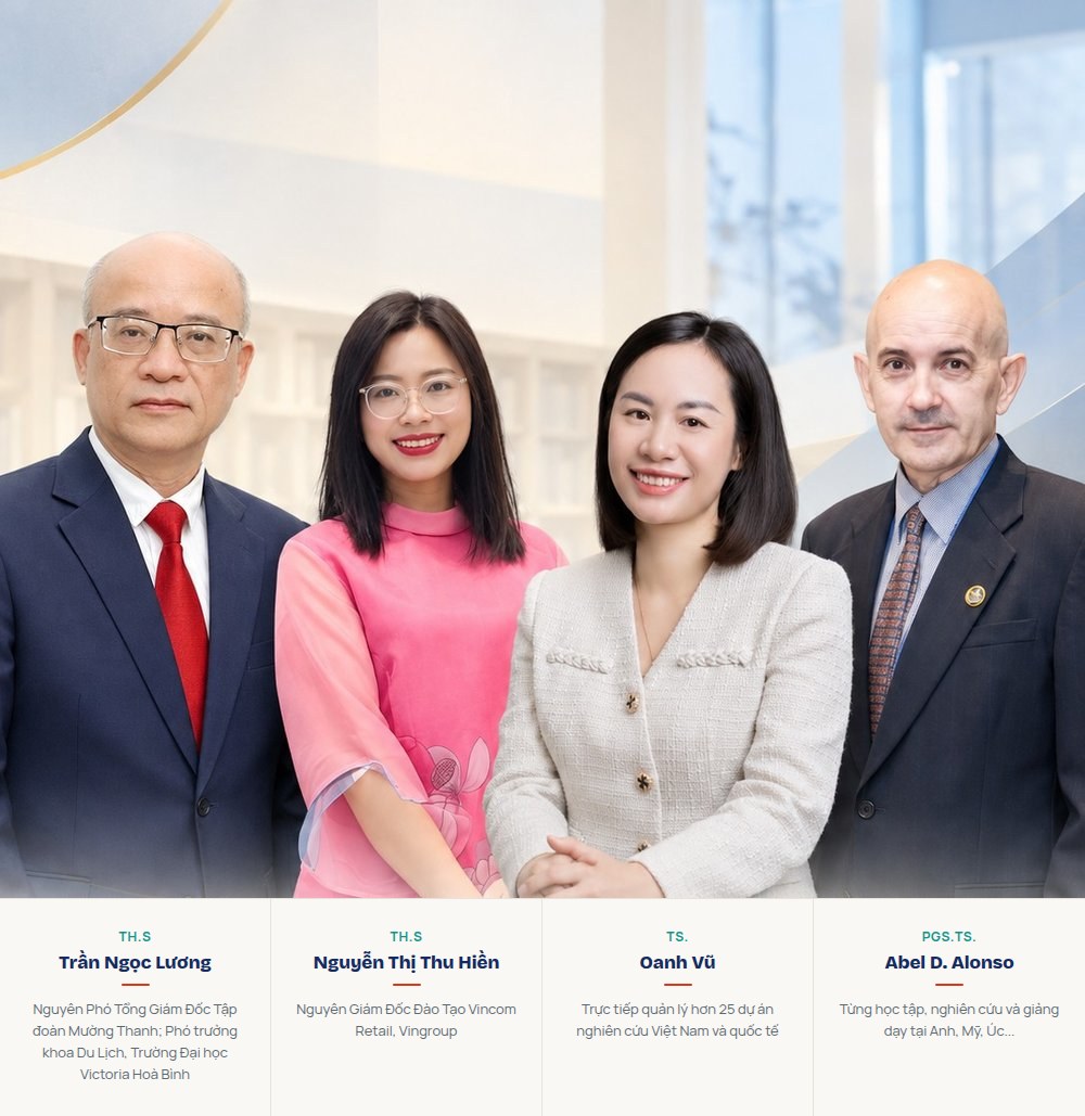 Đội ngũ cố vấn học thuật Hi-Rank Academic: Th.S Trần Ngọc Lương, Th.S Nguyễn Thị Thu Hiền, TS. Oanh Vũ, PGS.TS. Abel D. Alonso