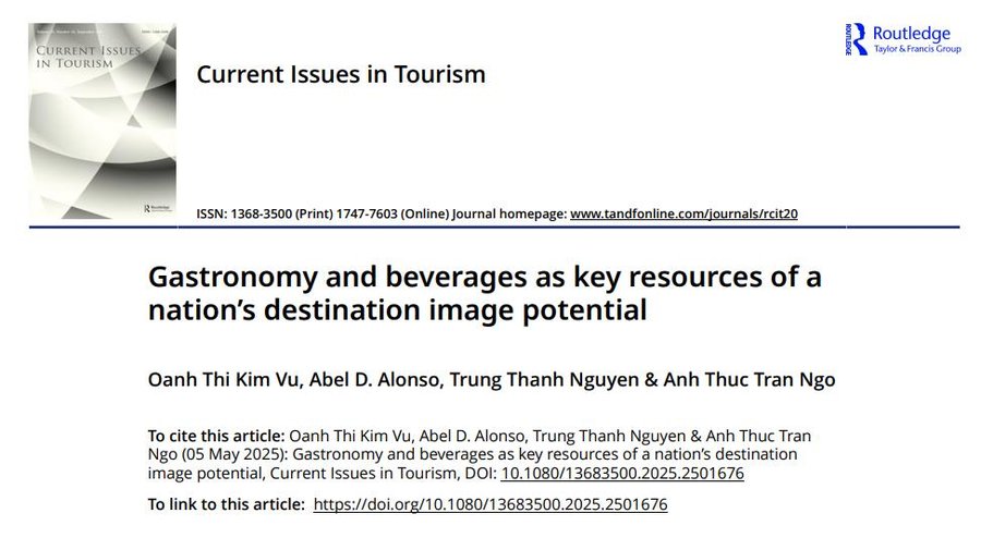 Bài báo Gastronomy and beverages as key resources, Current Issues in Tourism